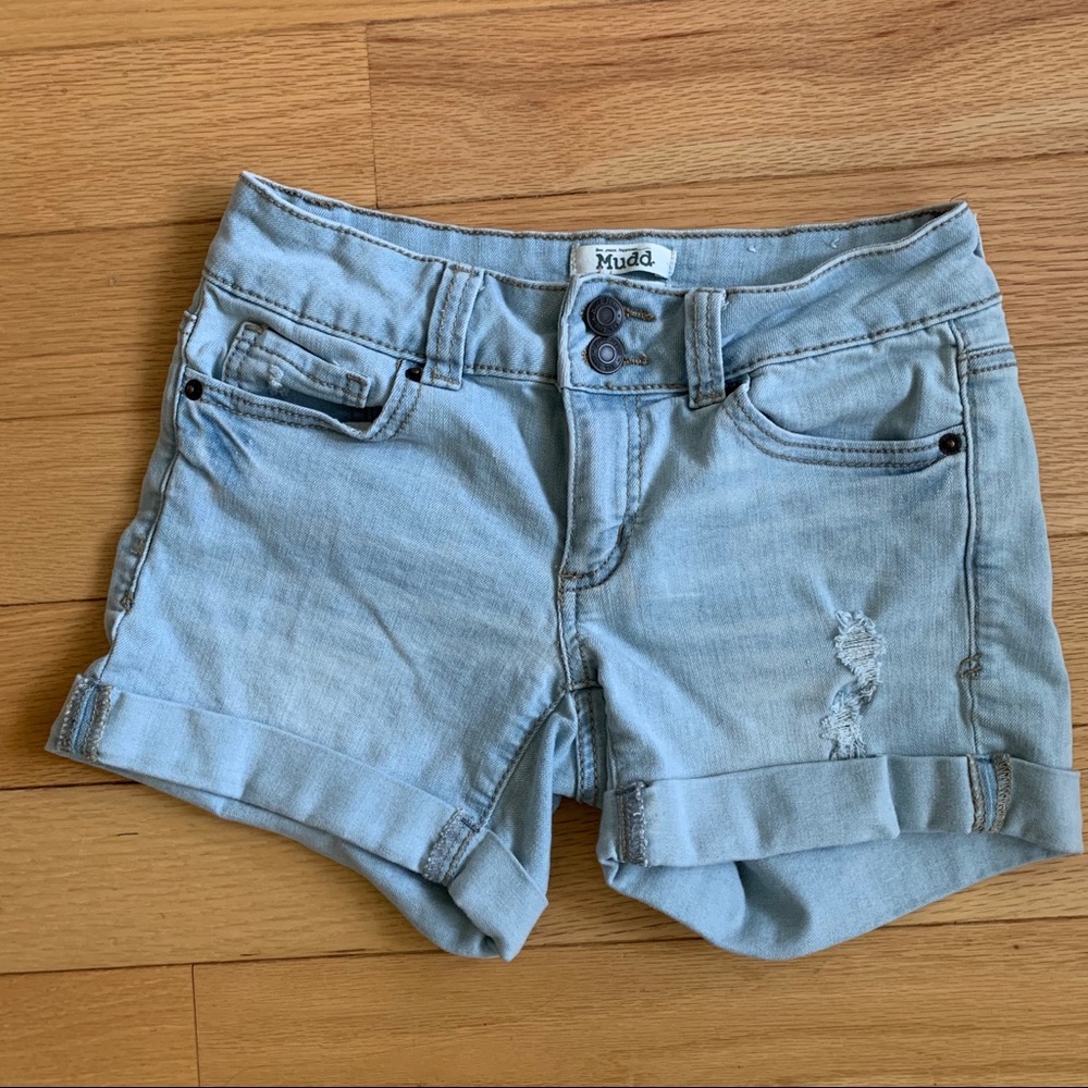 Light Wash Jean Short Shorts